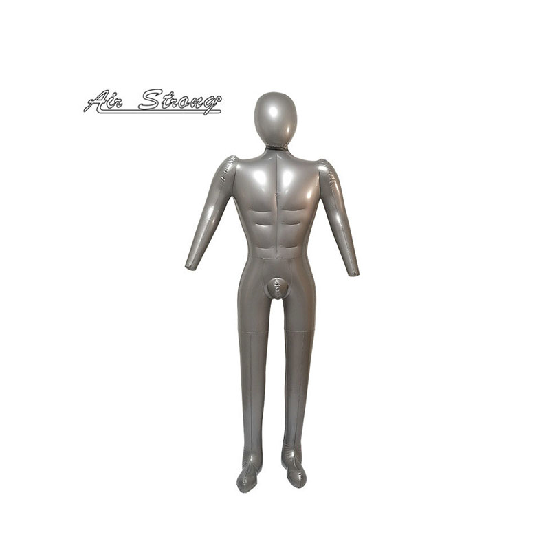 Aufblasbares PVC-männliches Mannequin-Modell, voller Größe mit Kopf und Armen, Kunststoff-Ganzkörper-Mannequin
